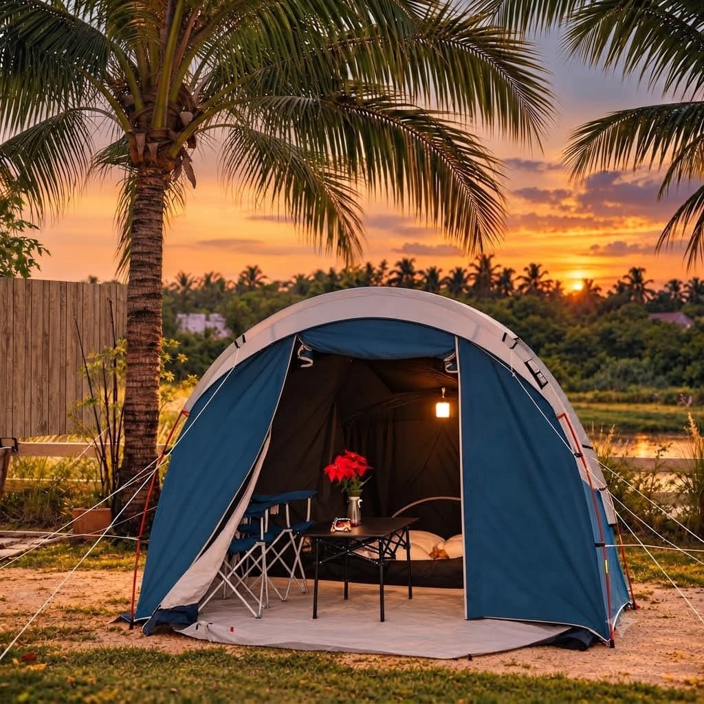 Festival camping under the stars